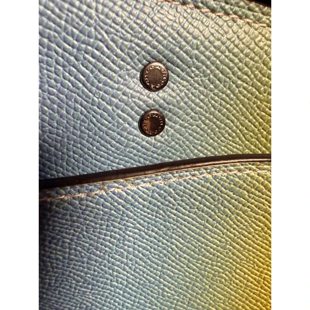 Coach Lillie Mini Carryall Rainbow Ombre Crossgrain Leather Handbag 91152 rare
